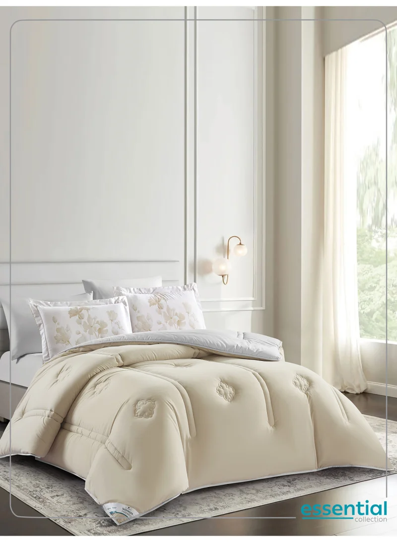 Donetella Bedding Comforter Set, King Size 240x260 cm - 6-Pcs Digital Print Quilted Bed Set, Microfiber Fabric - 1 Comforter, 1 Fitted Sheet, 2 Pillow Shams, 2 Pillowcases