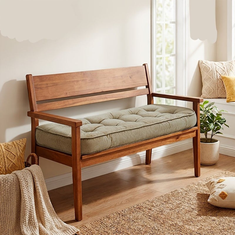 Thickened 6cm Bench Cushion Non Slip Soft Fabric For Porch Living Room Bedroom 40 Inch Long - Image 2