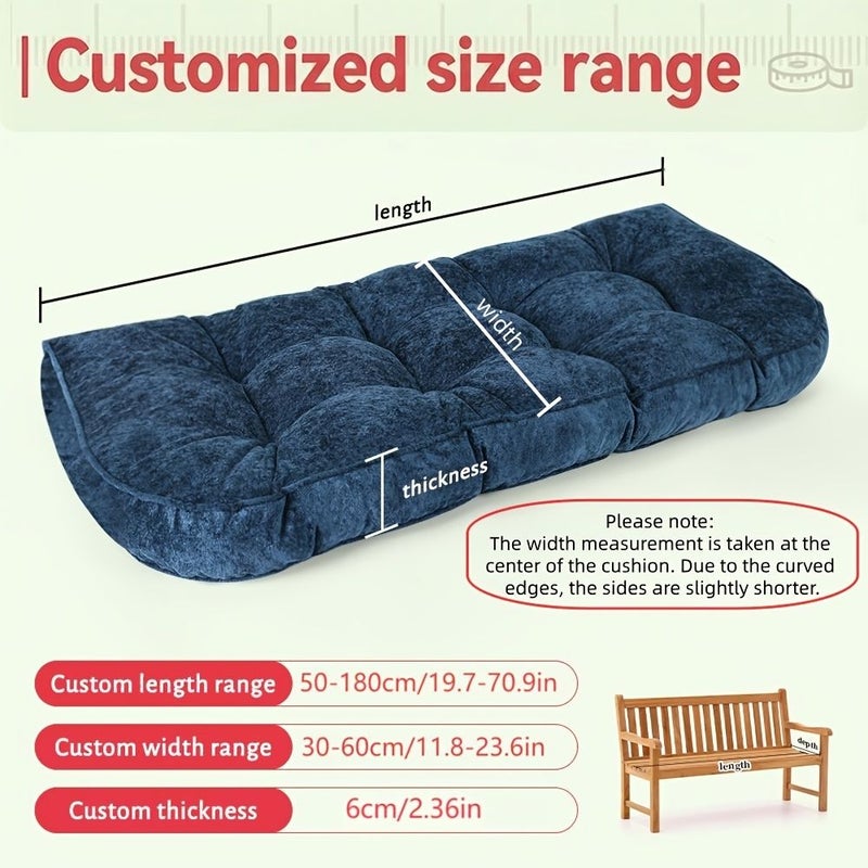 Thickened 6cm Bench Cushion Non Slip Soft Fabric For Porch Living Room Bedroom 40 Inch Long - Image 3
