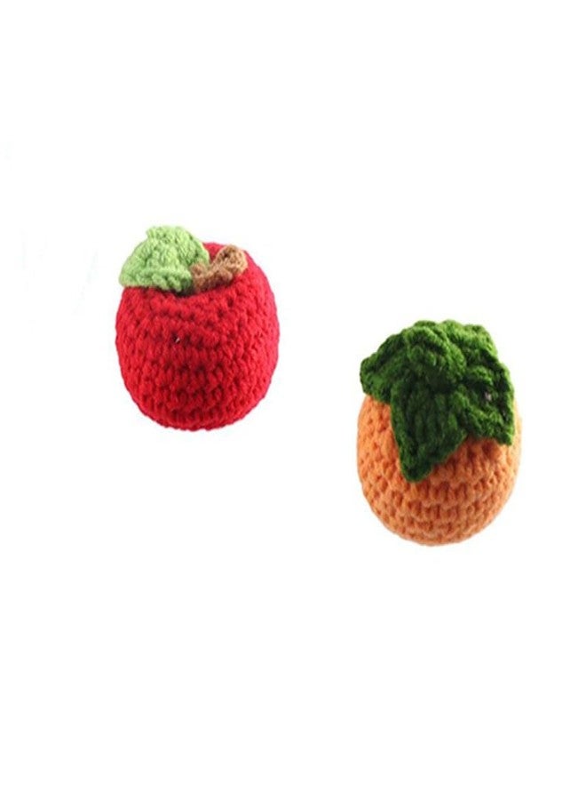 Kopida Cute Crochet Fruits, Handmade Knitted Strawberry Persimmon Sunflower Ornament Simulation Fruit Doll for Home Party Decoration, Pack of 5 - Image 3