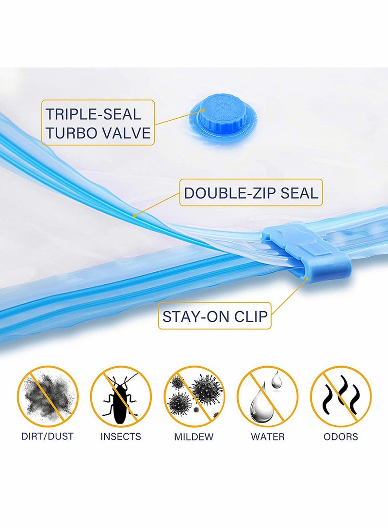 HomarKet 7 Piece Space Saver Bag Vacuum Storage Bags With Hand-Pump for Travel 70x50cm for Max Space Saving for Clothes Duvets and Blankets  - Image 4
