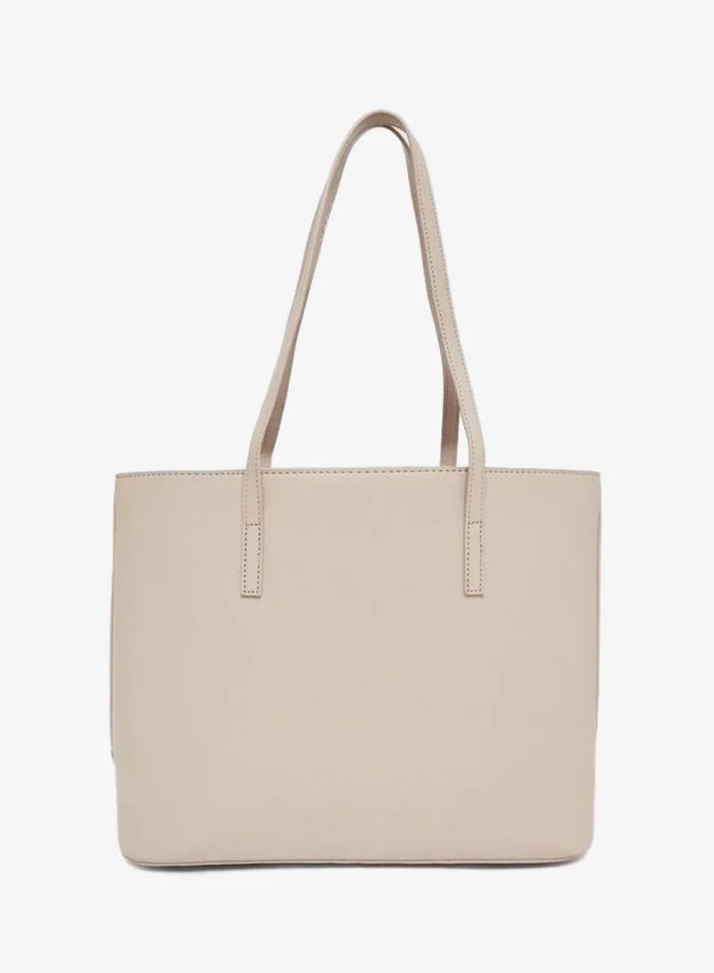 Styli Beige Belted Tote Bag With Wallet Set