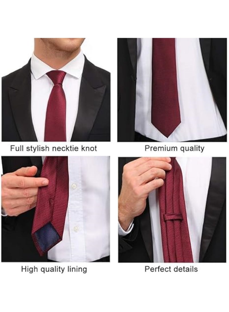 سايكفو [4 قطع] ربطة عنق رجالية كلاسيكية من الحرير، ربطة عنق منسوجة من الجاكار، صناعة يدوية رائعة، ربطة عنق لحفلات الزفاف والعريس، ربطة عنق أنيقة للاستخدام اليومي - Image 4