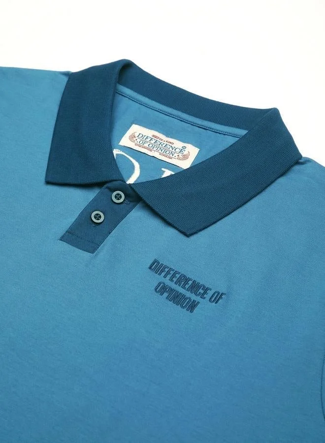 ديفيرينس أوف أوبينيون تيشيرت بولو مطرز بقصة مريحة للرجال