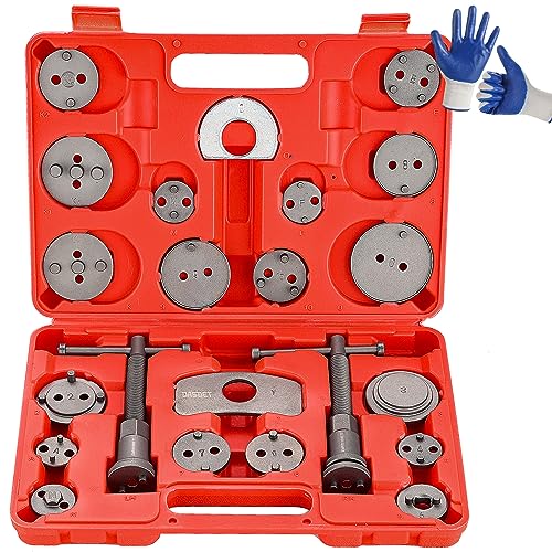 DASBET 24pcs Heavy Duty Disc Brake Caliper Tool Set Disc Brake Caliper Compressor Wind Back Tool Brake Spreading Tools (Red) - Image 1