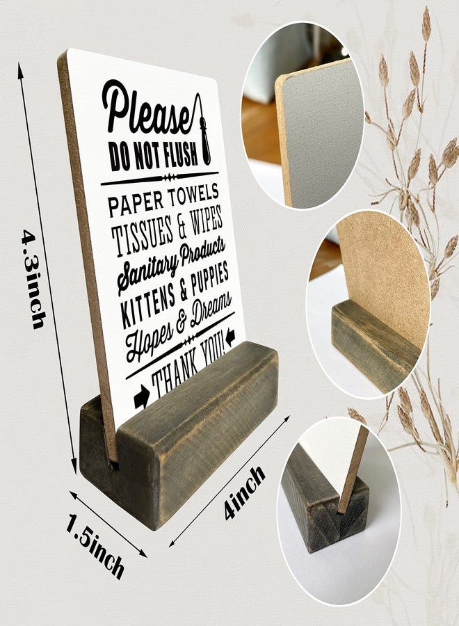Gkwa Farmhouse 'Do Not Flush' Plaque with Pawsome Kittens & Puppies on Wooden Stand - Image 2