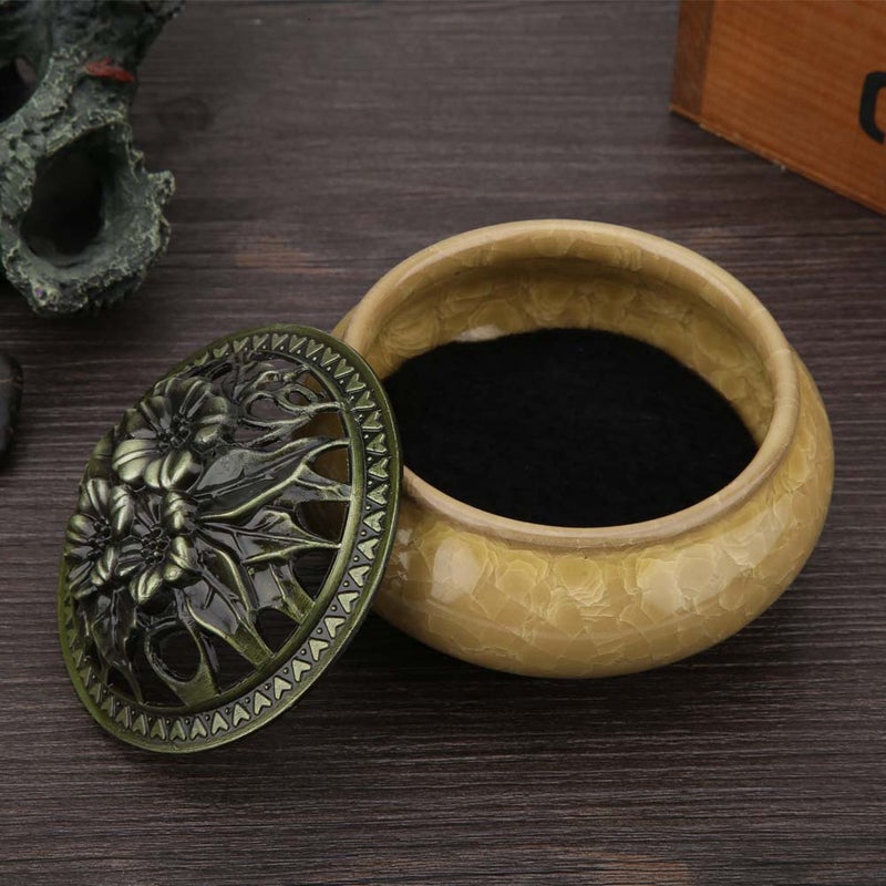 Ceramic Incense Burner: Hollow Cover Design, Multi-Incense Compatibility - Meditation & Sleep Aid, Decorative Craft for Tea Room, Bedroom, Office, Yoga Room - Image 5