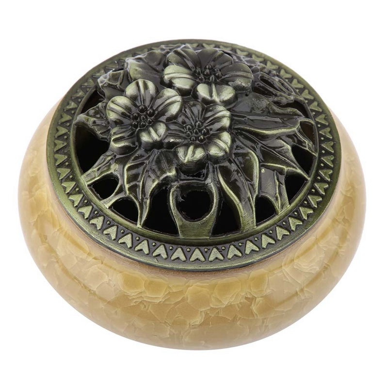 Ceramic Incense Burner: Hollow Cover Design, Multi-Incense Compatibility - Meditation & Sleep Aid, Decorative Craft for Tea Room, Bedroom, Office, Yoga Room - Image 2