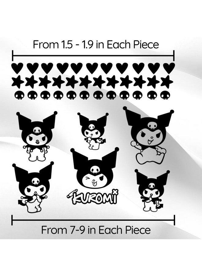 Ceybo Vinyl Wall Art Decal - Kuromi - 7" x 9" Each - Trendy Cool Fun Anime Inspiring Design Sticker for Home Kids Room Playground Gaming Room Playroom Comics Storefront Decor - Image 2
