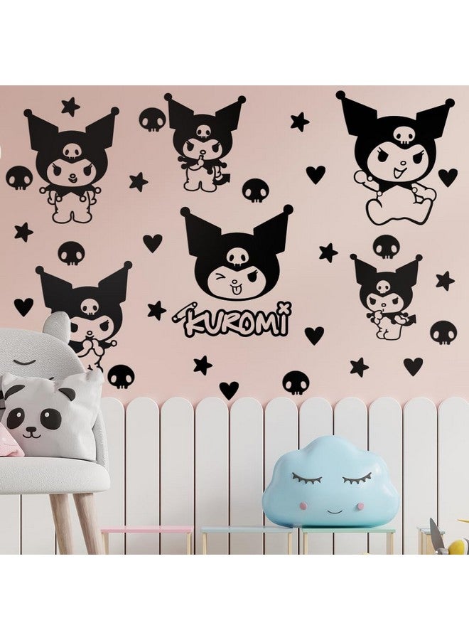 Ceybo Vinyl Wall Art Decal - Kuromi - 7" x 9" Each - Trendy Cool Fun Anime Inspiring Design Sticker for Home Kids Room Playground Gaming Room Playroom Comics Storefront Decor - Image 5
