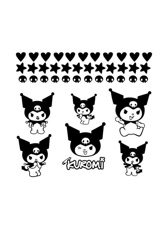 Ceybo Vinyl Wall Art Decal - Kuromi - 7" x 9" Each - Trendy Cool Fun Anime Inspiring Design Sticker for Home Kids Room Playground Gaming Room Playroom Comics Storefront Decor - Image 1
