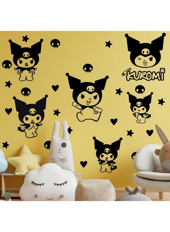 Ceybo Vinyl Wall Art Decal - Kuromi - 7" x 9" Each - Trendy Cool Fun Anime Inspiring Design Sticker for Home Kids Room Playground Gaming Room Playroom Comics Storefront Decor - Image 4
