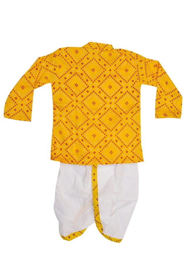 Kids Villa Dhoti kurta for kids(18) YELLOW (18-24month, yellow white) - Image 2