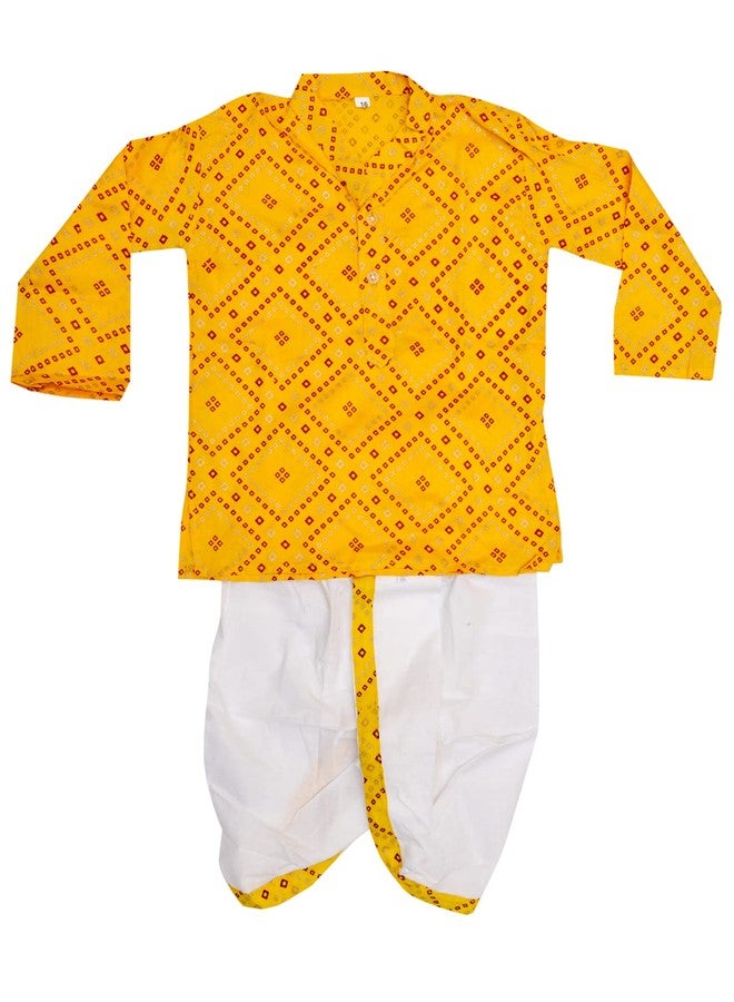 Kids Villa Dhoti kurta for kids(18) YELLOW (18-24month, yellow white) - Image 1