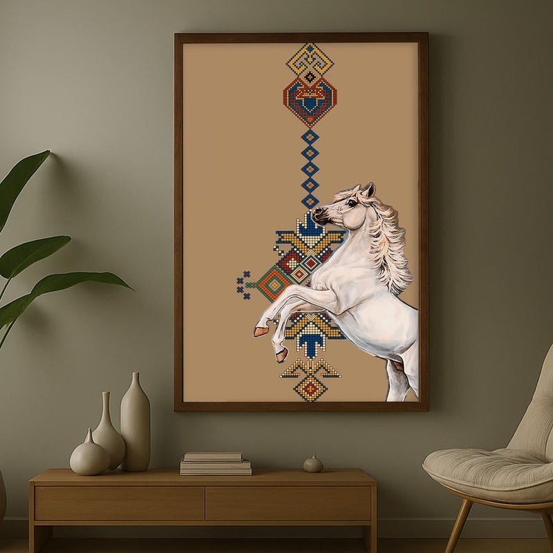 Marktna Sadu heritage design canvas painting with hollow frame (120x80) one piece - Image 3