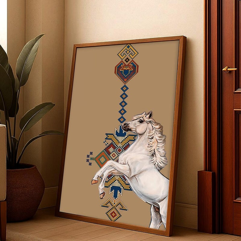 Marktna Sadu heritage design canvas painting with hollow frame (120x80) one piece - Image 2