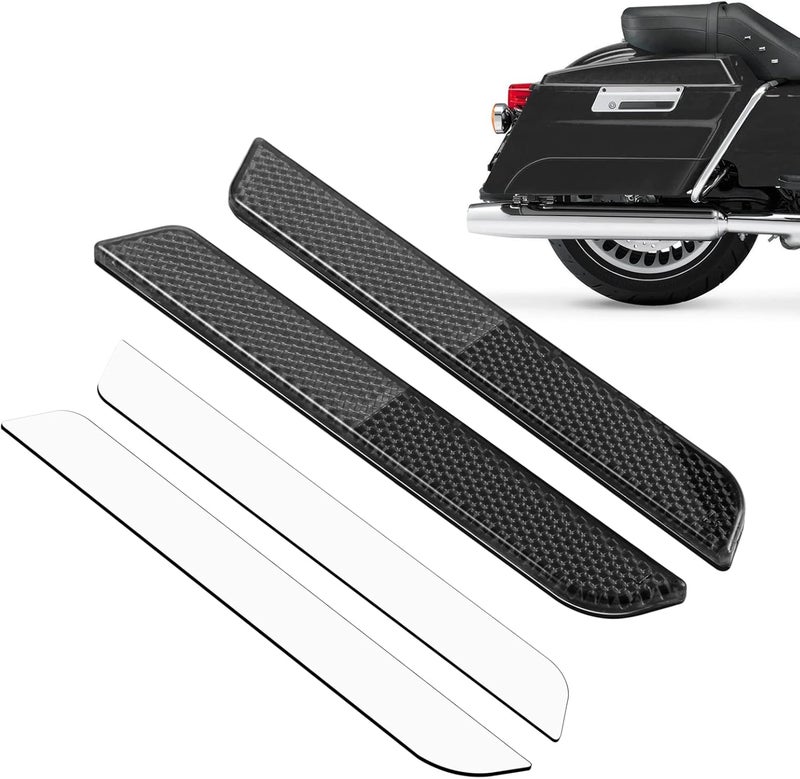 Amazicha Saddlebag Saddle bag Reflectors Black Latch Cover Side Visibility Compatible for Harley Davidson Touring Road King Street Electra Road Glide 1993-2013 (Left & Right) - Image 1