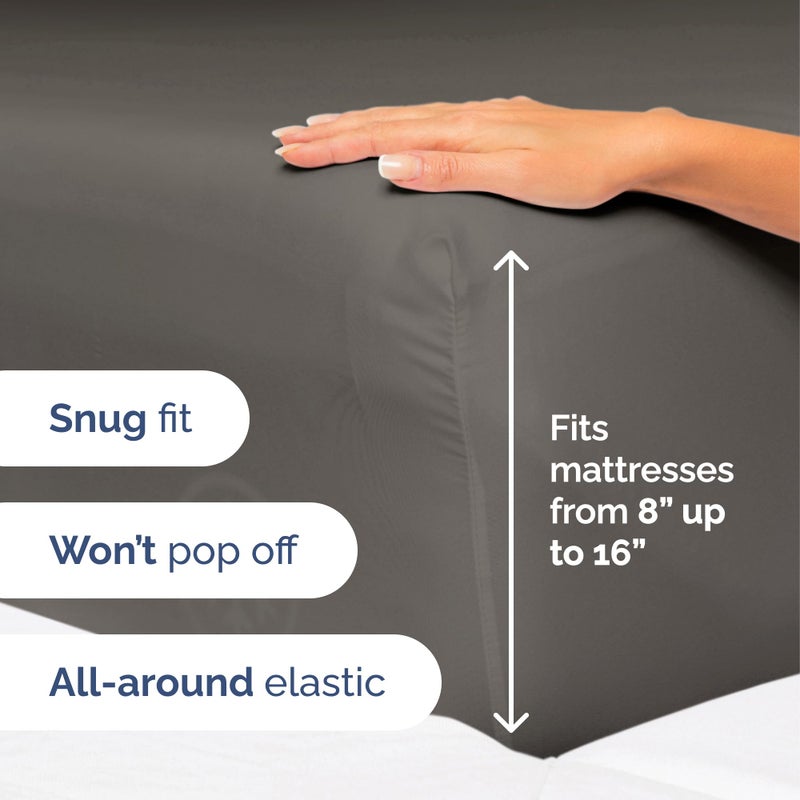 Twin Size 3 Piece Sheet Set - Extra Soft  Breathable & Cooling Sheets - Hotel Luxury Durable Bed Sheets for Women & Men - Deep Pockets  Easy-Fit & Wrinkle-Free Sheets - Cool Brown Oeko-Tex Bed Sheets