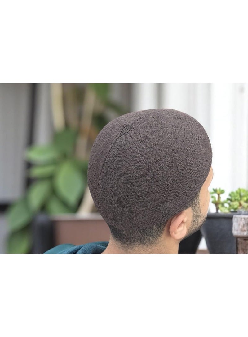 Muslim prayer cap made of Turkish cotton – designed for Islamic prayers and occasions, fits the shape of the head, one size fits all. - Image 3