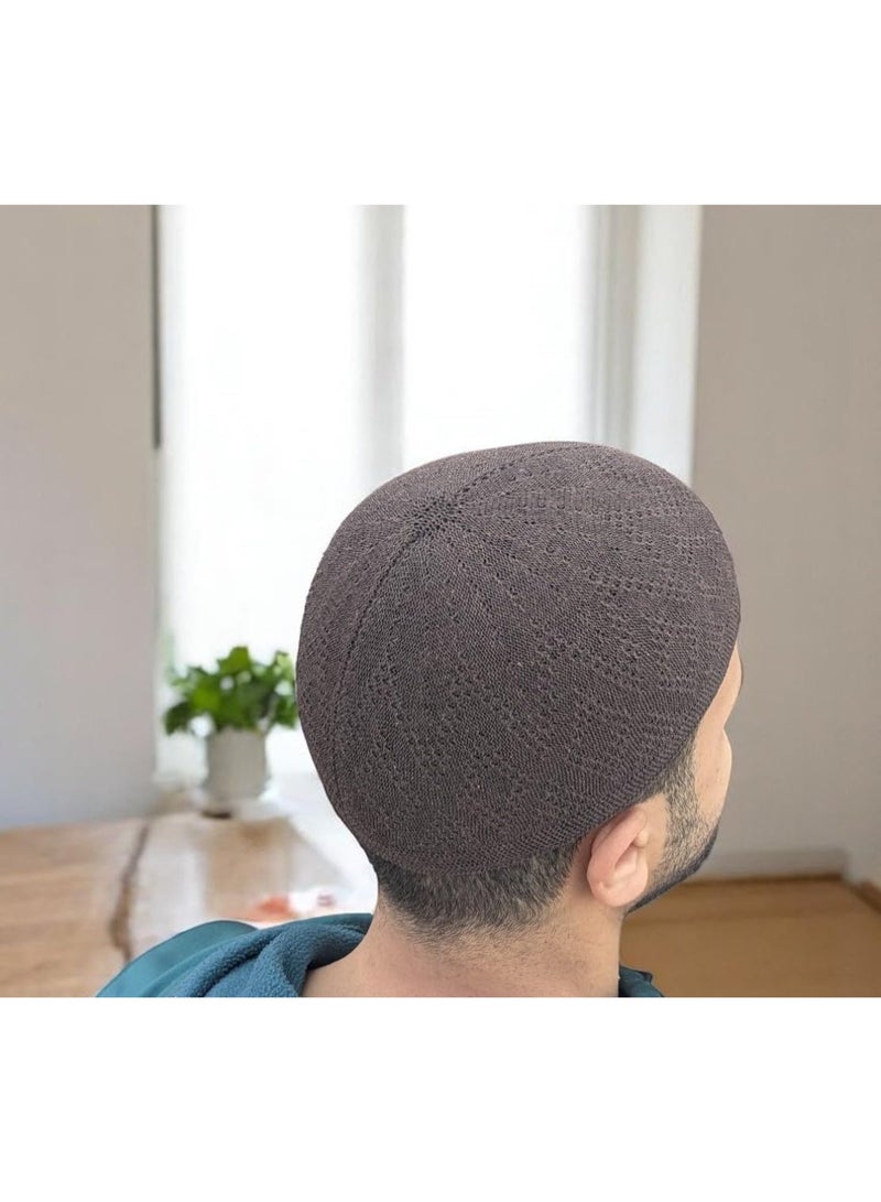 Muslim prayer cap made of Turkish cotton – designed for Islamic prayers and occasions, fits the shape of the head, one size fits all. - Image 2