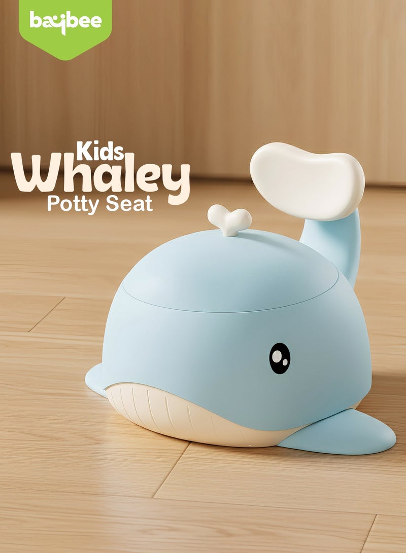 Baybee Whaley Baby Potty Seat for Kids, Baby Potty Training Seat with Closing Lid, Removable Bowl, Splash Guard & High Backrest Baby Potties for Toddlers Kids Toilet Seat Chair Kids Potty Seat for Baby 1+ Years Blue - Image 2