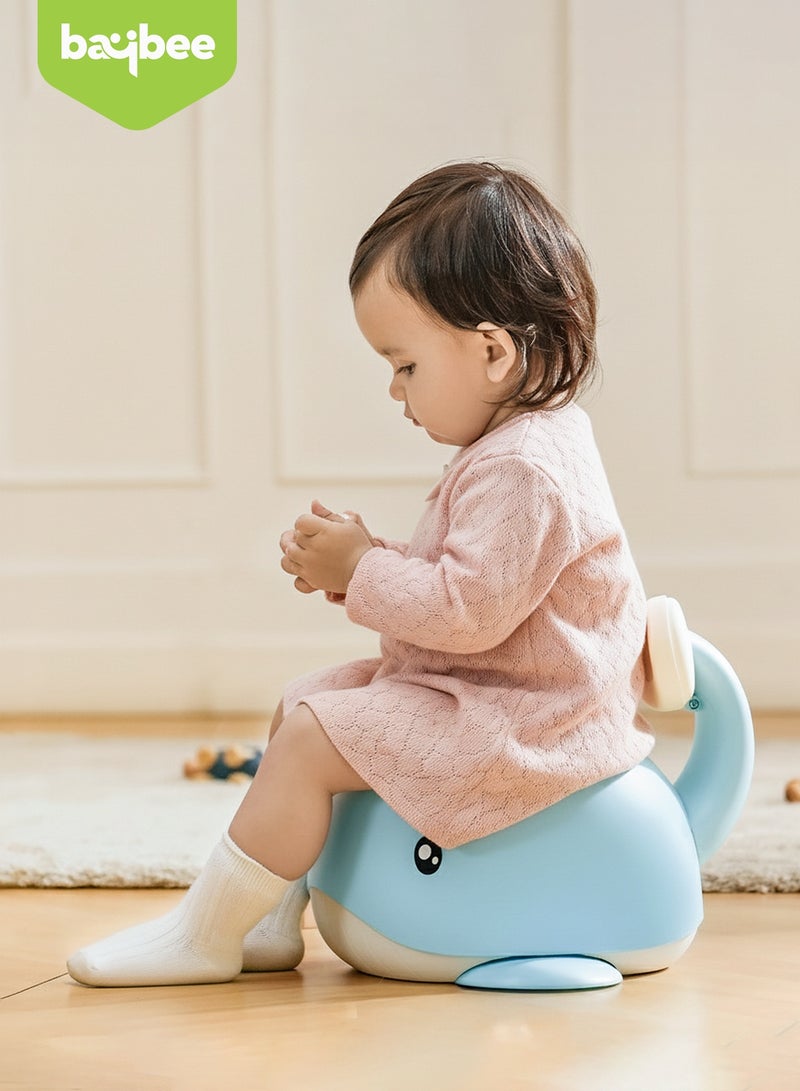 Baybee Whaley Baby Potty Seat for Kids, Baby Potty Training Seat with Closing Lid, Removable Bowl, Splash Guard & High Backrest Baby Potties for Toddlers Kids Toilet Seat Chair Kids Potty Seat for Baby 1+ Years Blue - Image 3