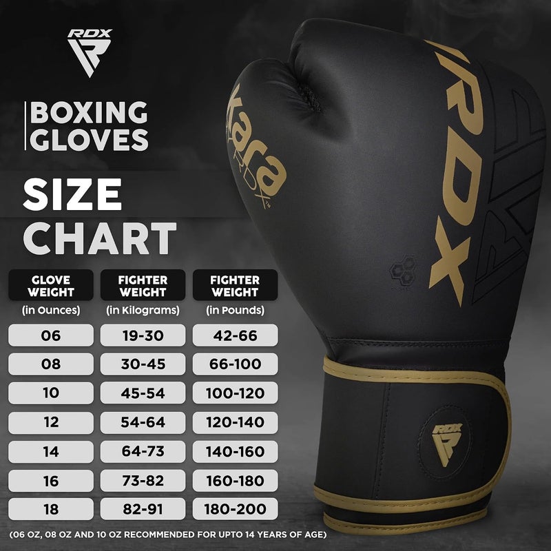 RDX Boxing Gloves - Maya Hide Leather Sparring and Muay Thai Training Mitts -14 OZ |Golden (BGR-F6MGL-14OZ) - Image 3
