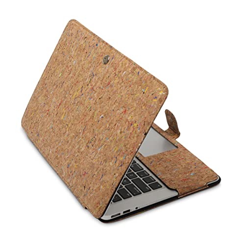ENTHOPIA 13 to 14 Inches Folio Laptop Case Cover Vegan Leather Compatible for MacBook, Lenovo, Hp, Dell &Other Notebooks - Colourful Cork - Image 1