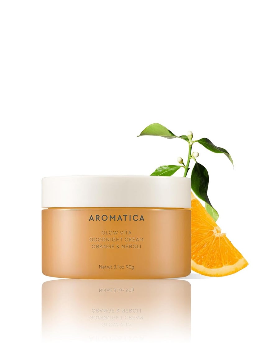 AROMATICA AROMATICA Glow Vita Goodnight Cream Orange  Neroli 31fl oz90g  Night Cream Moisturizer For Face  Neck  Anti Aging Wrinkle Cream with Vitamin C 5 Niacinamide 