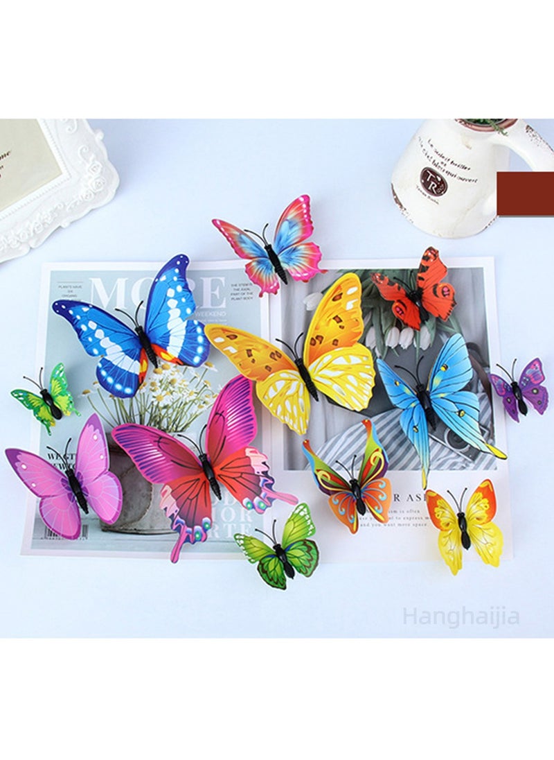 Hanghaijia 12 PCS 3D Simulation Butterfly Wall Fridge Stickers Decorations Photography Props  - Image 2
