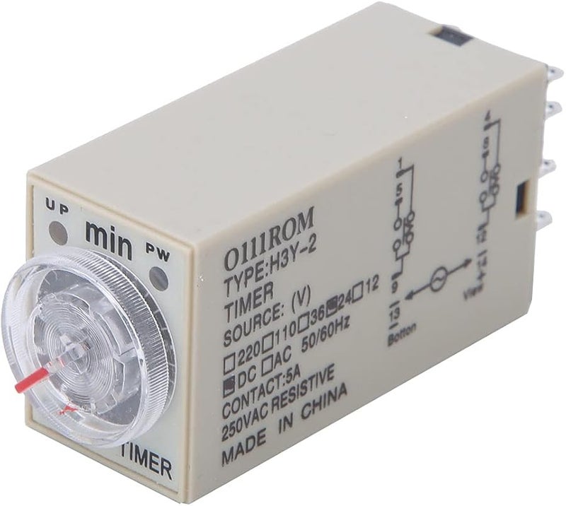 Aqxreight H3Y 2 Time Relay 24VDC 8 Pins Timer 0 10 Minutes For Home Appliances - Image 4