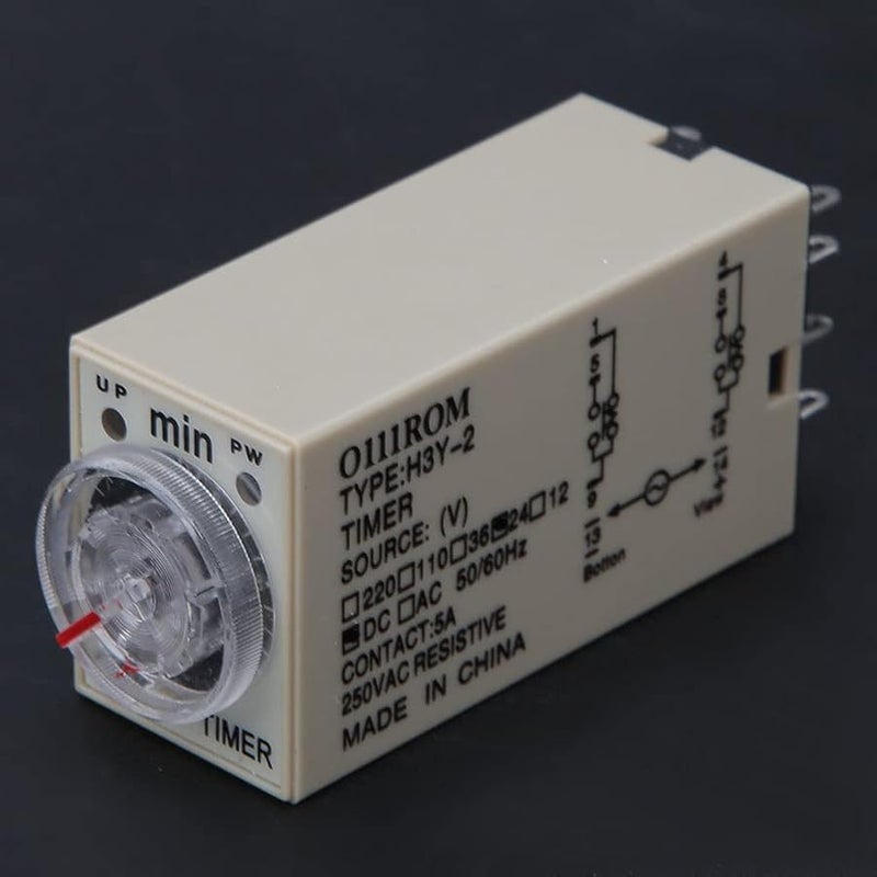 Aqxreight H3Y 2 Time Relay 24VDC 8 Pins Timer 0 10 Minutes For Home Appliances - Image 2