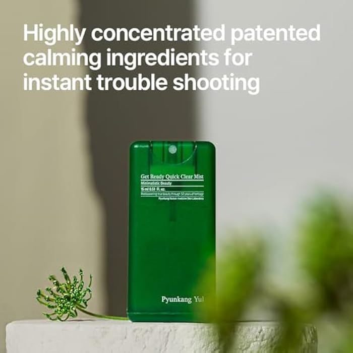 Pyunkang Yul PKY Ultimate Get Ready Quick Clear Mist for Sensitive Skin, Intensely Calms & Soothes Redness with Cica & Tea Tree, Compact size, Korean Skincare (0.51 Fl. oz, 15ml) - Image 2