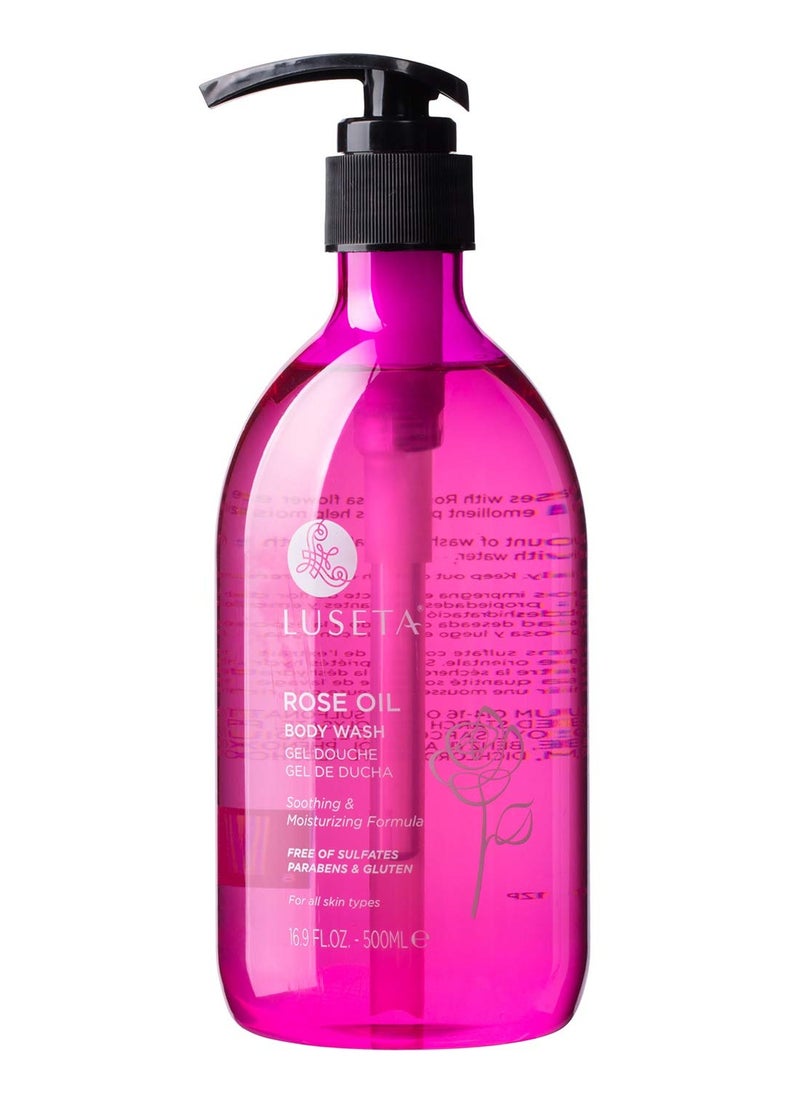 Luseta Luseta Rose Oil Body Wash for Dry Skin Women 16.9oz, Women Body Wash Smell Good Hydrating Shower Gel for Nourishing Essential Body Care, Sulfate & Paraben Free,Shower Gel for Women/Men  - Image 1