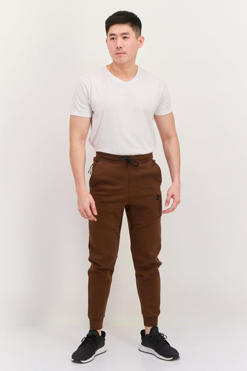 Nike Men Slim Fit Drawstring Outdoor Sweatpants, Brown - Image 4