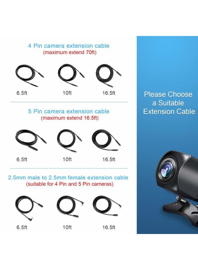 Pixelman 6.5ft 2.5mm Male-to-Female Backup Camera Extension Cable for 4pin/5pin Rear Camera - Image 2