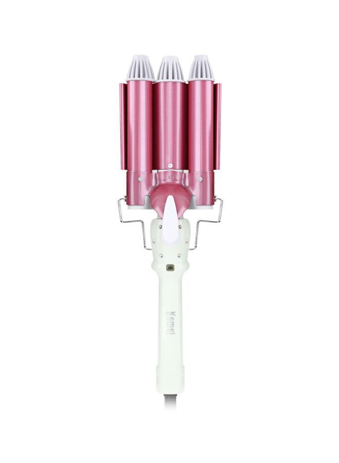 NIBEMINENT Hair Curling Iron Pink/White - Image 1