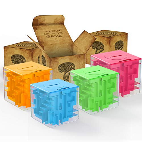 ThinkMax Money Maze Puzzle Box for Kids and Adults, Perfect Money Holder Maze Puzzle Gift Box (4 Pack) - Image 1