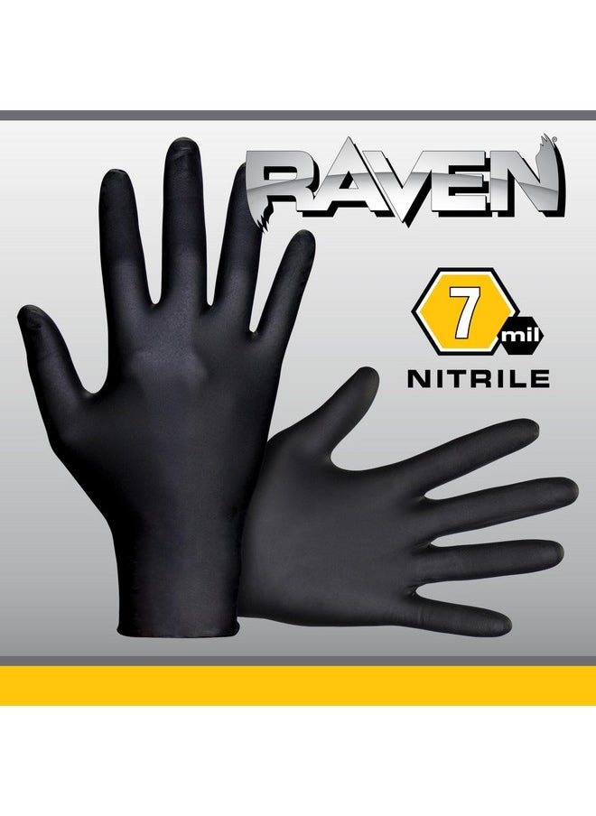 SAS SAS Safety 66520 Raven Powder-Free Disposable Black Nitrile 7 Mil Mil Gloves, XXL , 100 Gloves by Weight  - Image 2
