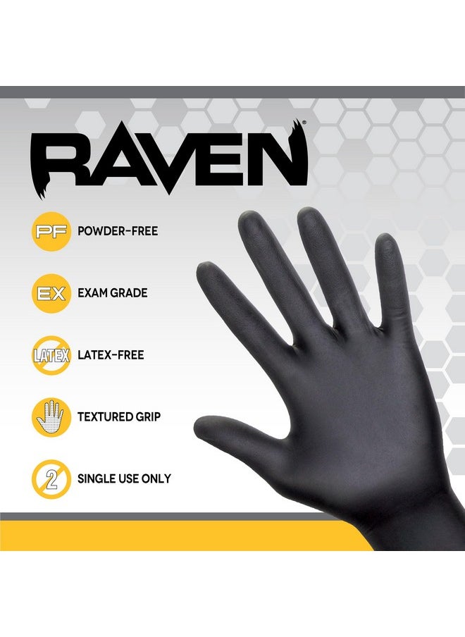 SAS SAS Safety 66520 Raven Powder-Free Disposable Black Nitrile 7 Mil Mil Gloves, XXL , 100 Gloves by Weight  - Image 1