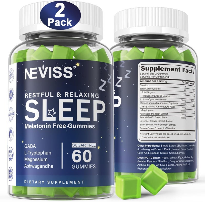 NEVISS Restful & Relaxing Sleep Gummies for Adults - 2 Pack - Image 1