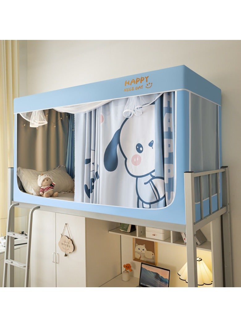 Arabest خيمة سرير مظلة ستارة ستارة تعتيم خيمة سرير مفرد ستارة قماش تظليل للطلاب مظلة سرير شبكة ناموسية حماية خصوصية النوم للطلاب - Image 1