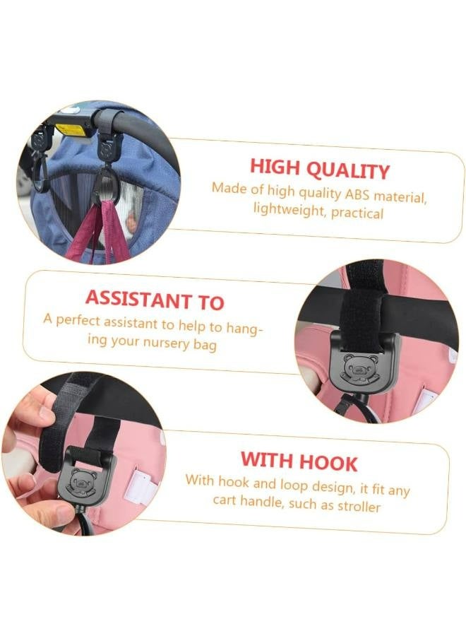 Non-Slip Baby Stroller Hooks with Lovely Bear Pattern, 360-Degree Rotating Stroller Bag Clips for Hanging Diaper Bags, Black - Image 5