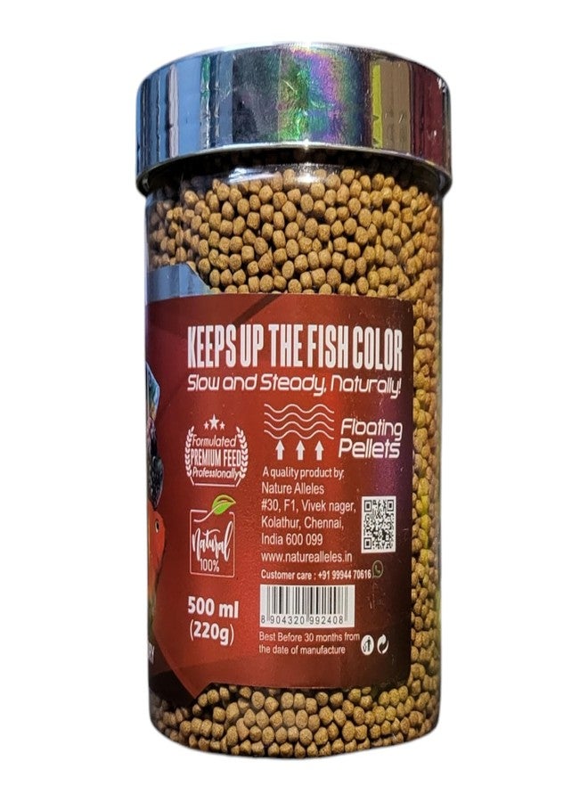 WA Red Melano Color Enhancing Fish Food | Floating Pellets | Natural Color Enhancer | Easy Digestion & Balanced Nutrition | Aquawiz India (500ml (220gm)) - Image 2