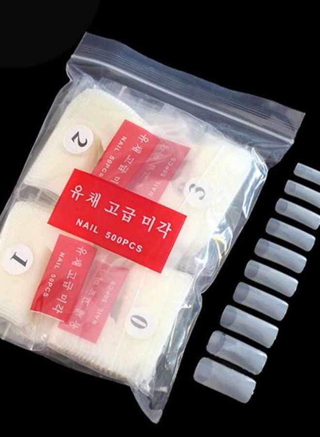 NIBEMINENT 500-Piece False Nail Tips White - Image 2