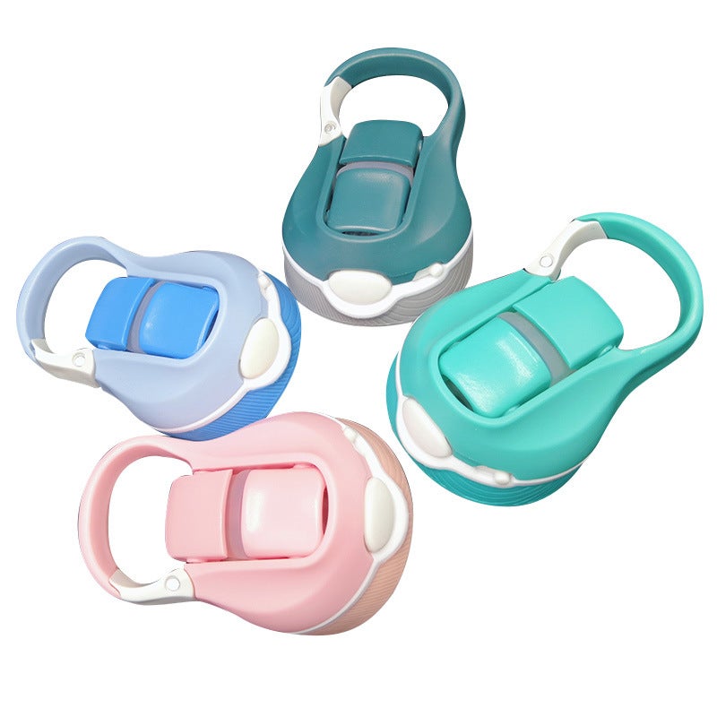 Safety lock thermos cup lid food grade safety silicone cup lid high value water cup with straw cup accessories(Latch Cover Cyan) - Image 5
