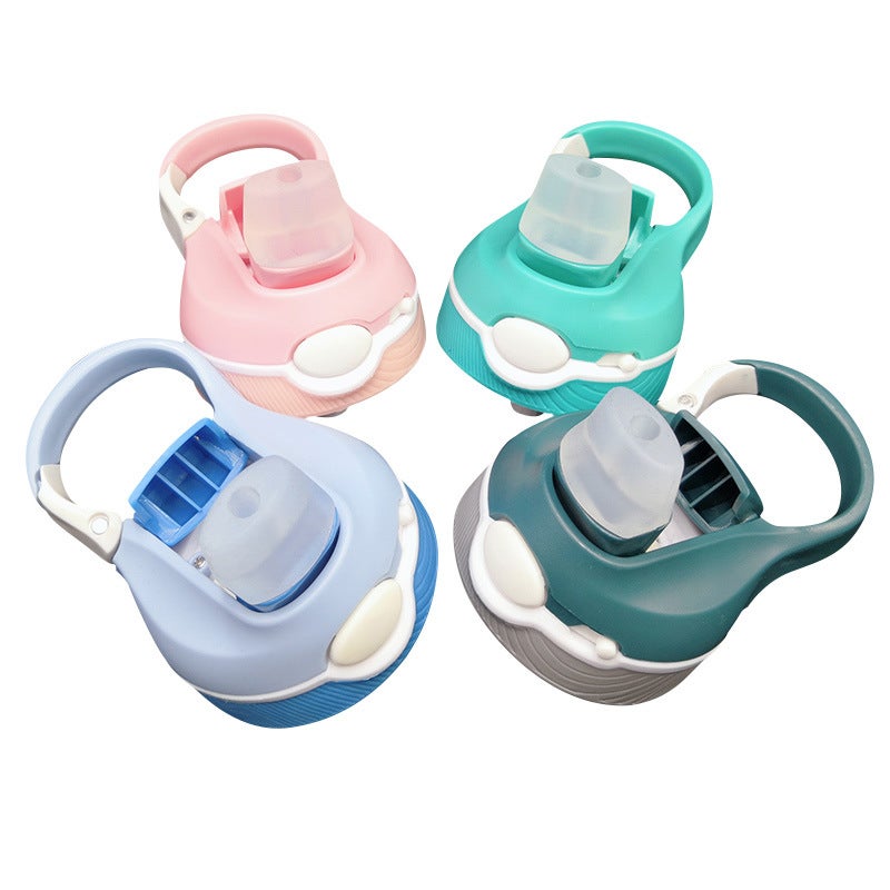 Safety lock thermos cup lid food grade safety silicone cup lid high value water cup with straw cup accessories(Latch Cover Cyan) - Image 4