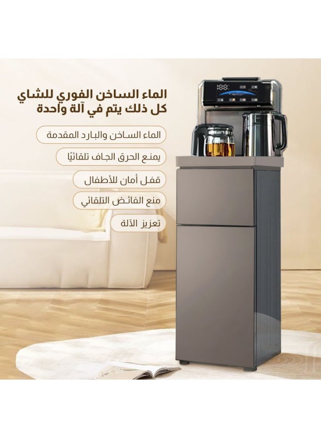 جيرزون موزعات المياه، ماكينة صنع الشاي، موزع مياه عمودي منزلي، غلاية، خزانة، دلو مياه مدمج مثبت في الأسفل، موزع مشروبات بارد وساخن ذكي أوتوماتيكي بالكامل لزجاجات سعة 3 أو 5 جالون، مثالي للمكتب والمنزل وغرفة المعيشة (ذهبي أنيق) - Image 3