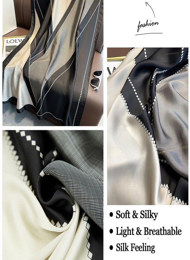 وشاح حريري للرقبة من فيميت - شالات وأوشحة حريرية خفيفة الوزن من الساتان للسيدات، مناسبة لفساتين السهرة (النمط 07) - Image 2