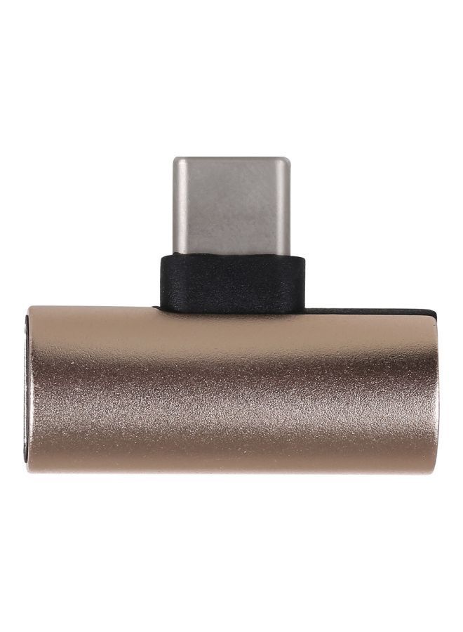 NIBEMINENT 2-In-1 Type-C Adapter Gold - Image 1